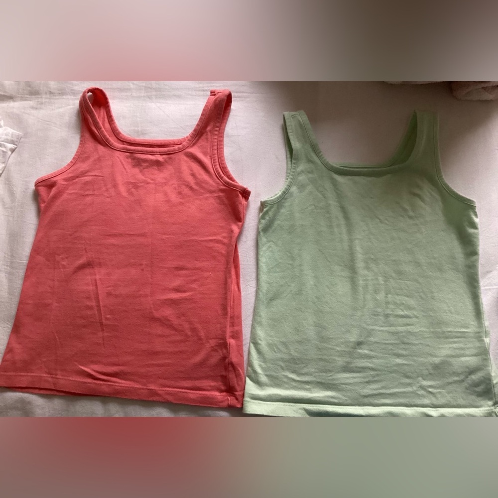 Old Navy Kids Tank Tops - Coral and Light Green